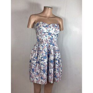 Strapless Floral Dress Womens XS